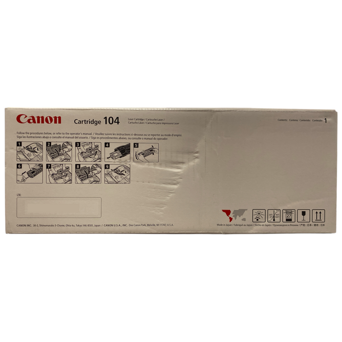 Canon Genuine 104 Toner Cartridge, Black, 0263B001