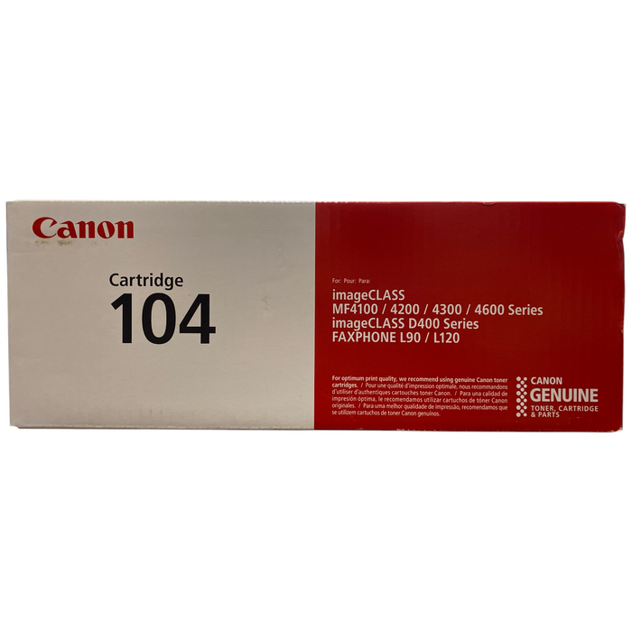 Canon Genuine 104 Toner Cartridge, Black, 0263B001