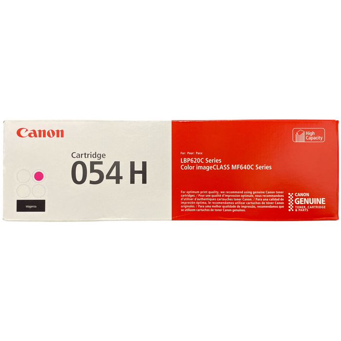 Canon Genuine 054 H High Yield Toner Cartridge, Magenta, 3026C001
