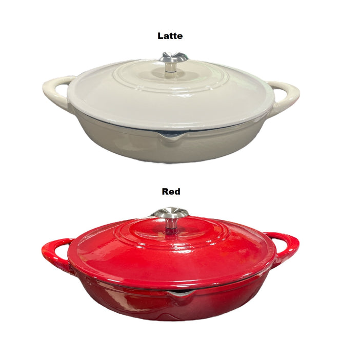 Tramontina 12" Enameled Cast Iron Casserole Dish With Lid & Handles