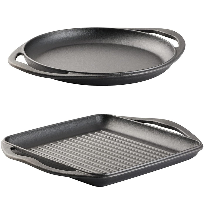 Tramontina Pre-Seasoned Cast Iron Grill and Griddle Set