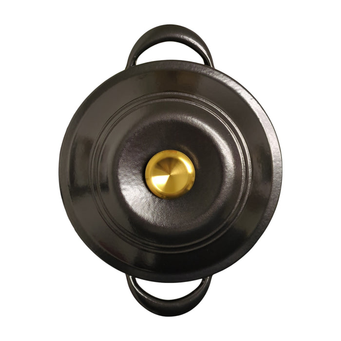 Tramontina Enamel Coated Cast Iron Round Dutch Oven, 7 Quart, Black