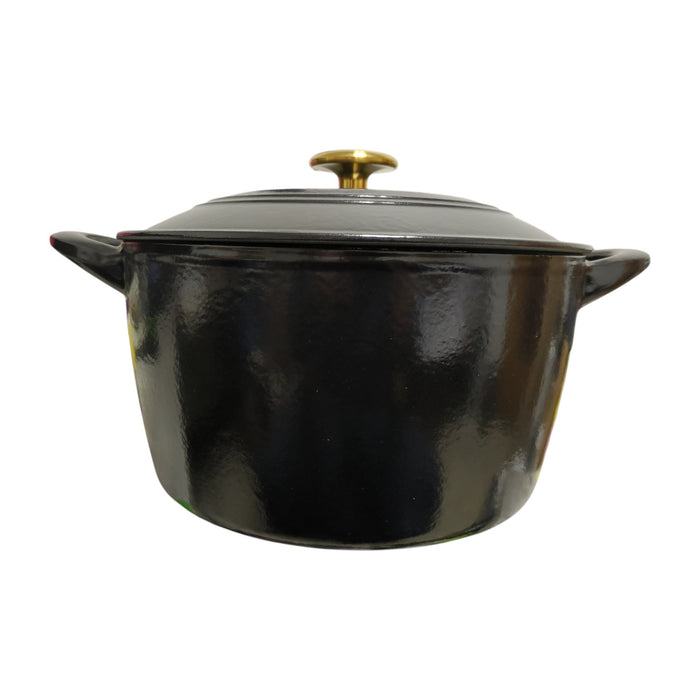 Tramontina Enamel Coated Cast Iron Round Dutch Oven, 7 Quart, Black