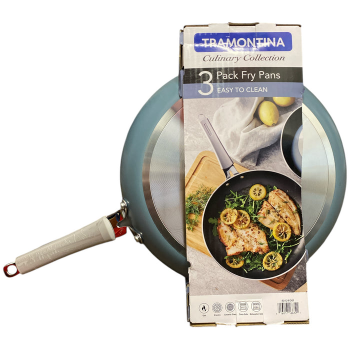 Tramontina Heavy-Gauge Aluminum Construction Nonstick Pan Set, 3pc, Blueberry