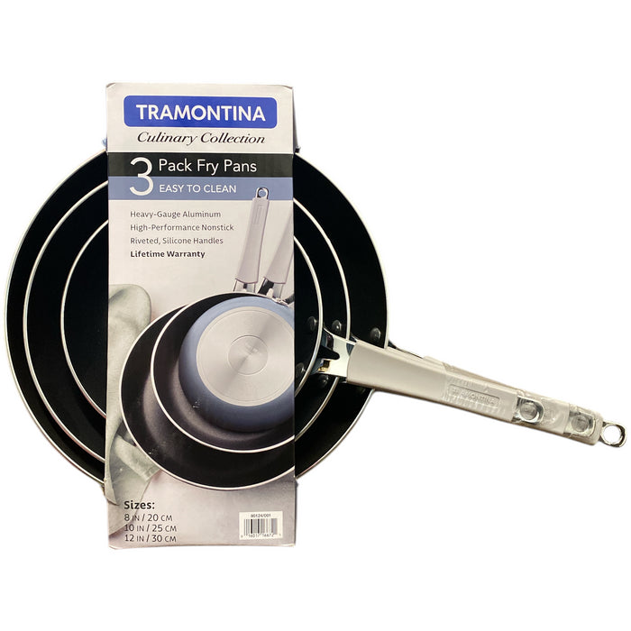 Tramontina Heavy-Gauge Aluminum Construction Nonstick Pan Set, 3pc, Blueberry
