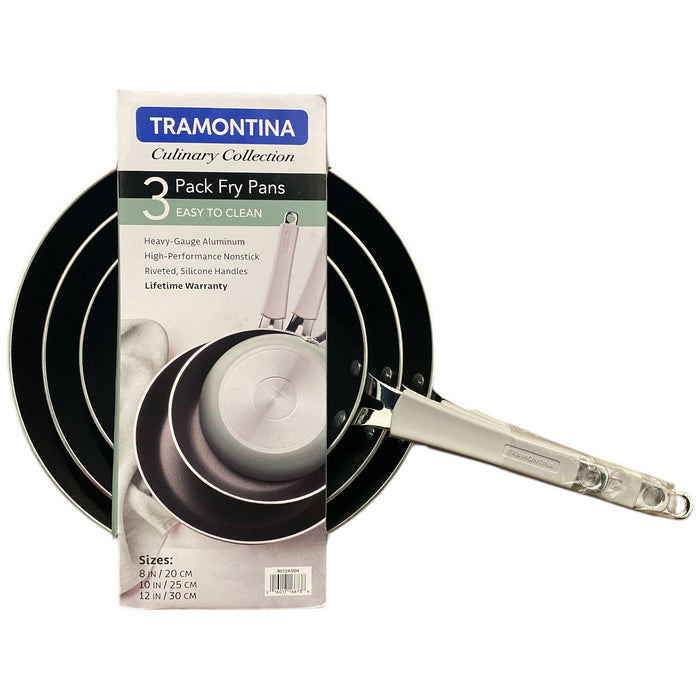 Tramontina Heavy-Gauge Aluminum Construction Nonstick Pan Set, 3pc, Sea Salt