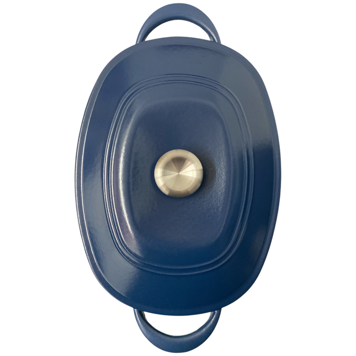 Tramontina 7 Quart Enameled Cast Iron Oval Dutch Oven, Navy