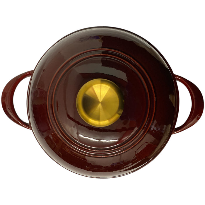 Tramontina 9.5" Enamel Cast Iron Bread Oven, Cranberry/Gold