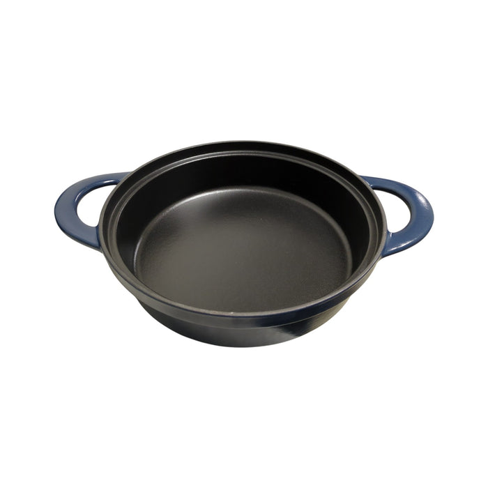 Tramontina 4 Piece Stackable Enamel Cast Iron Cookware Set, Navy