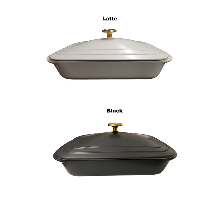 Tramontina Ceramic Covered Bakeware with Stainless Steel Knob, 13.6" x 9.6"