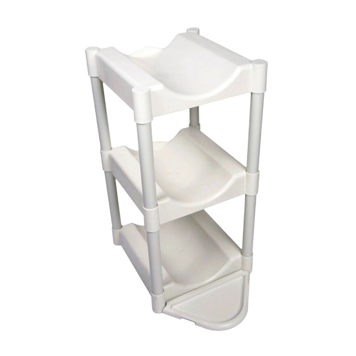 Bottle Buddy 3 Tier 3-5 Gal Water Bottle Storage Shelf, White