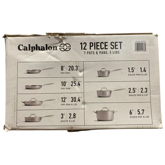 Calphalon Premier 12-Piece Triply Stainless Steel Cookware Set, 2213720