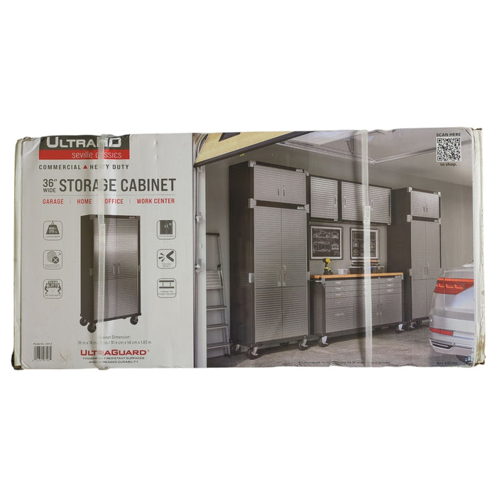 Seville Classics UltraHD Storage Cabinet, 36" W x 18" D x 72" H, 20143, Graphite