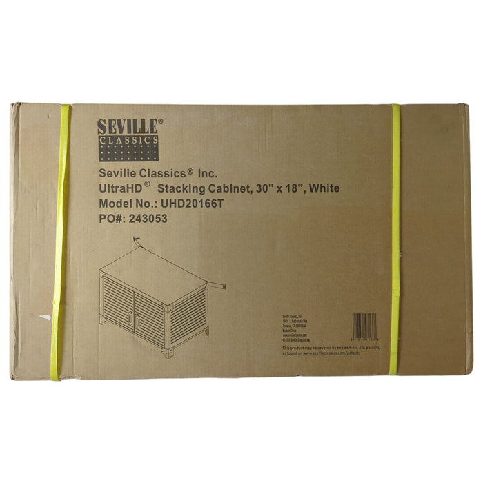 Seville Classics Ultra HD Stacking Top Cabinet, 30"x18", White, UHD20166T