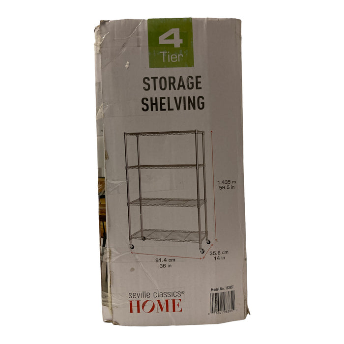 Seville Classics Home 4 Tier Storage Shelf 36"x14"x56.5"