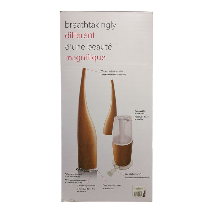 Objecto W7 Ultrasonic Humidifier with Essential Oil Insert, Dark Wood Grain