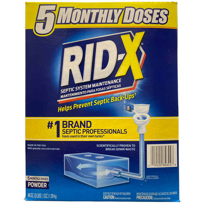RID-X Septic System Maintenance Powder, Safe for All Pipes & Tanks, 49 oz