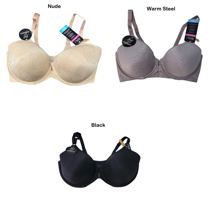 Bali Cool Comfort Revolution Women's Front Closure Back Smoothing Full Coverage Underwire Bra