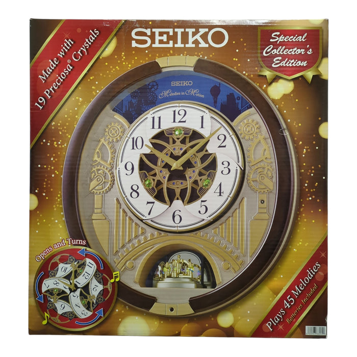 Seiko Melodies In Motion 2025 Wall Clock with Quartz Crystal Movement