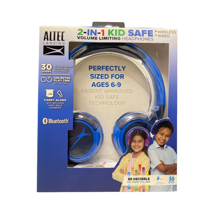 Altec Lansing Kid Safe 2 in 1 Bluetooth Wireless Headphones Knight Bl Ewirelessgear