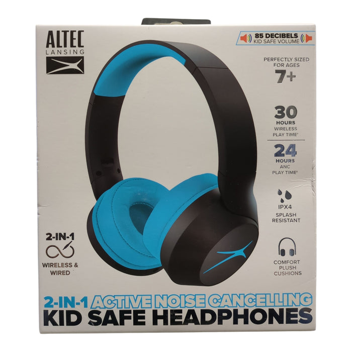 Altec Lansing 2-In-1 Active Noise Canceling Kid Safe Wired/Wireless Headphones