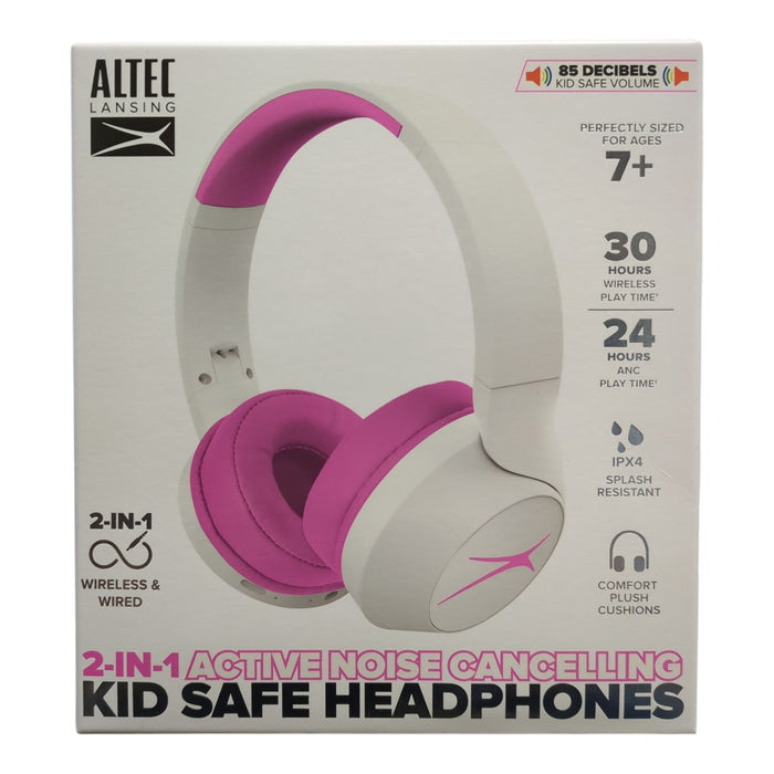 Altec Lansing 2-In-1 Active Noise Canceling Kid Safe Wired/Wireless Headphones