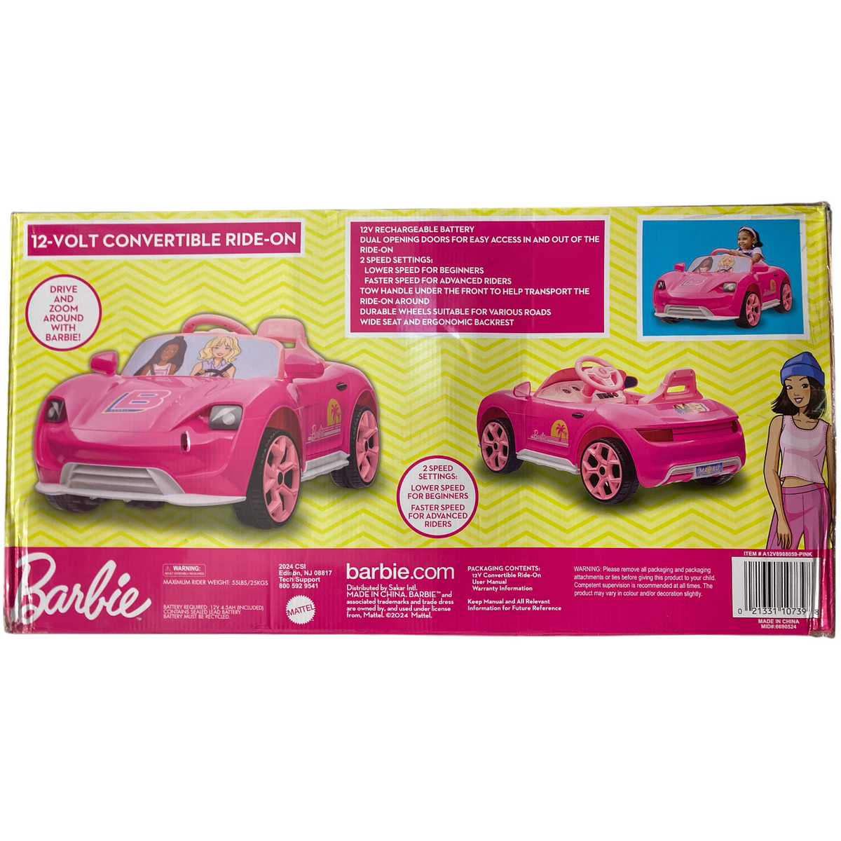 Barbie 12-Volt Battery Powered Convertible Ride On, Pink — Ewirelessgear