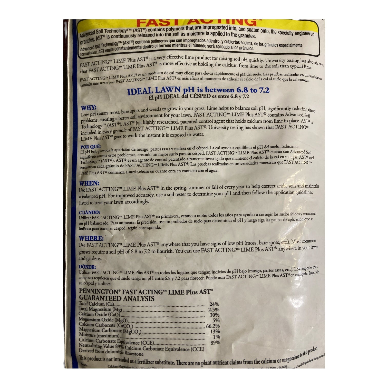 Pennington Fast Acting Lime with Advanced Soil Technology Covers 6,500