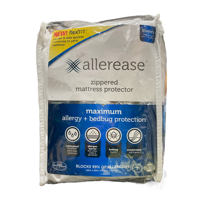 AllerEase Waterproof Maximum Allergy & Bedbug Mattress Protector, Queen