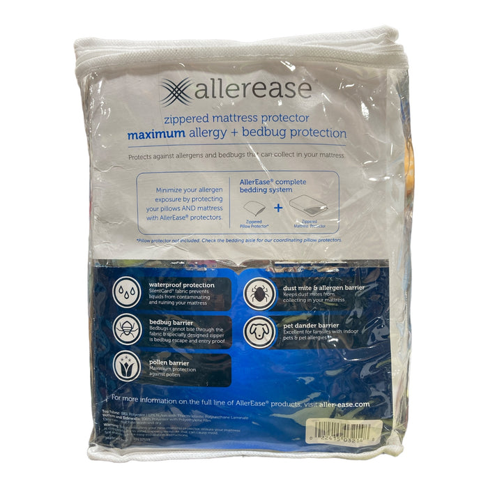 AllerEase Waterproof Maximum Allergy & Bedbug Mattress Protector, Queen