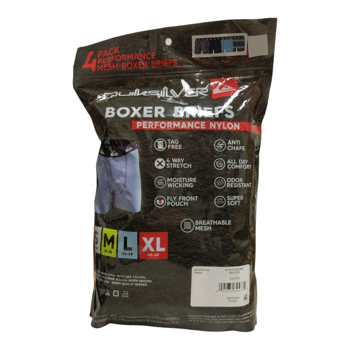 Quiksilver Men's Moisture Wicking Performance Mesh Boxer Brief, 4pk