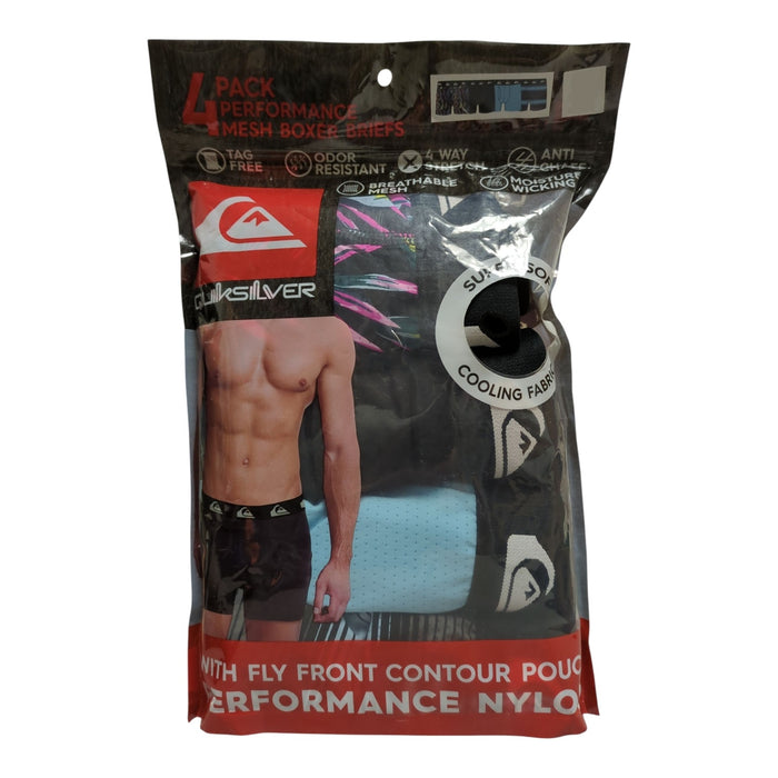 Quiksilver Men's Moisture Wicking Performance Mesh Boxer Brief, 4pk