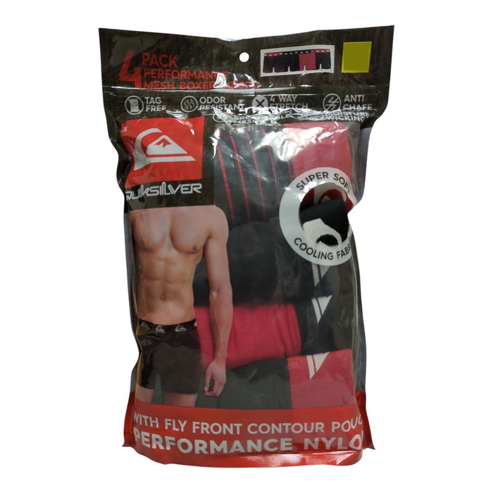 Quiksilver Men's Moisture Wicking Performance Mesh Boxer Brief, 4pk