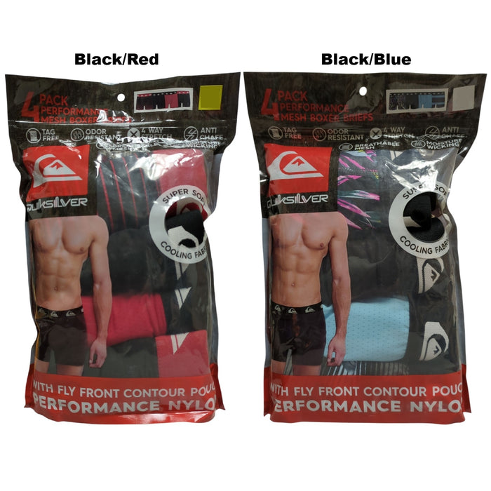 Quiksilver Men's Moisture Wicking Performance Mesh Boxer Brief, 4pk
