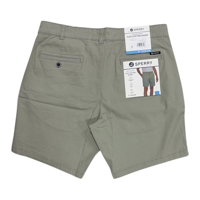 Sperry Men's Regular Fit Flex Cotton Vintage Washed Flat-Front Shorts