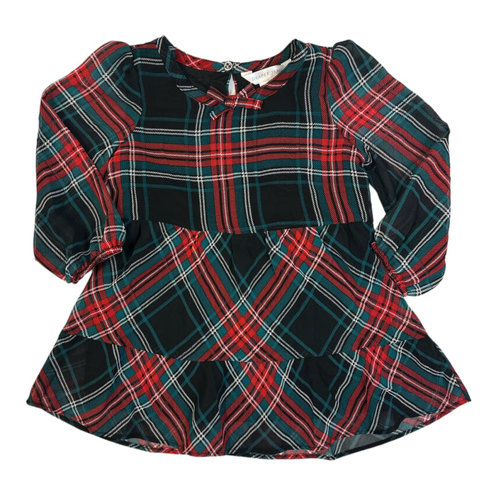 Draper James Girl's Loose Fitting Pullover Style Matching Plaid Dress