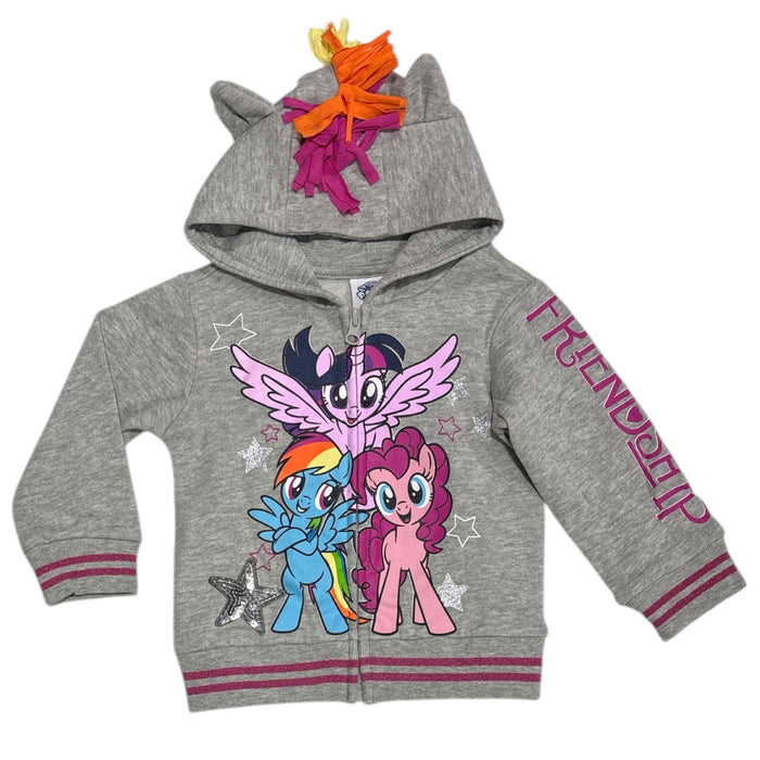 My Little Pony Girl's Full Zip Detachable Wings Graphic Lightweight Hoodie
