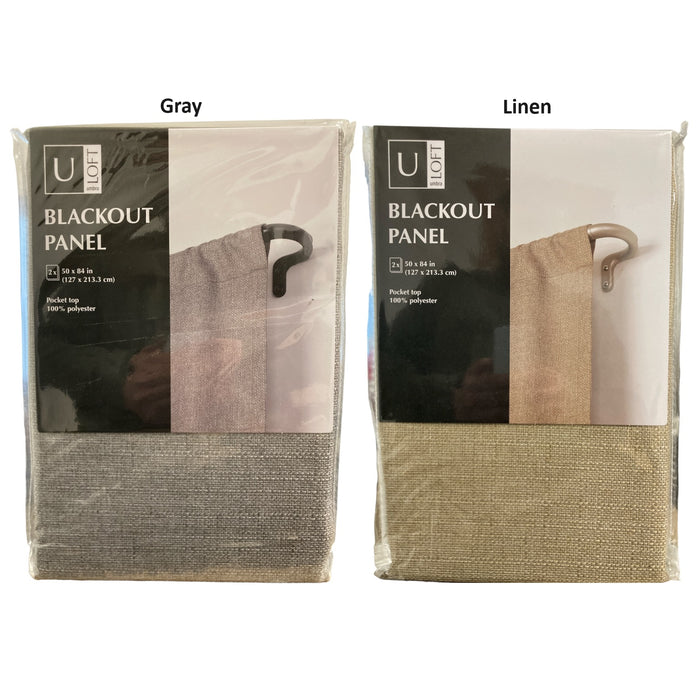 ULoft Blackout Panel 100% Polyester, 50"x84", Set of 2