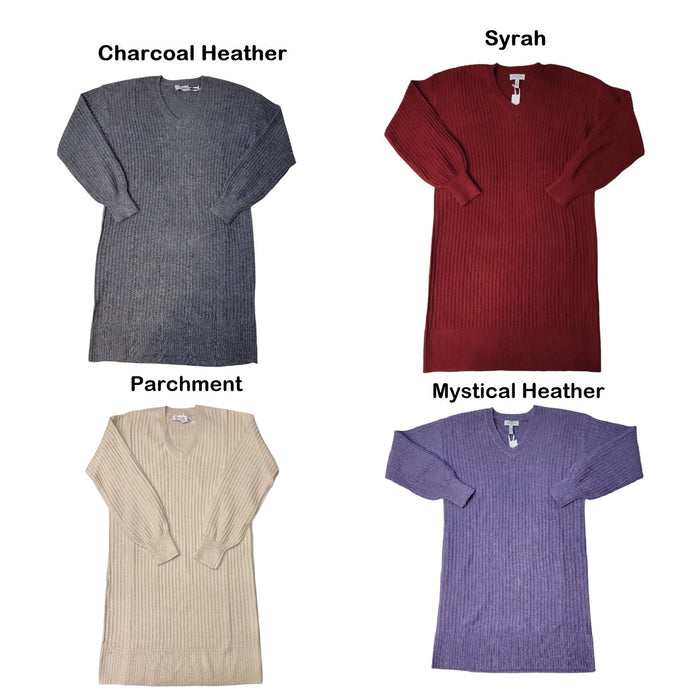 Jessica Simpson Women's Relaxed Fit V-Neck Mid Length Sweater Dress