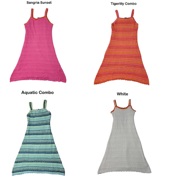 Jessica Simpson Women's Square Neckline Fitted Waist Crochet Midi Dress