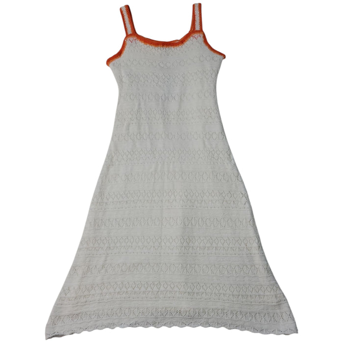 Jessica Simpson Women's Square Neckline Fitted Waist Crochet Midi Dress