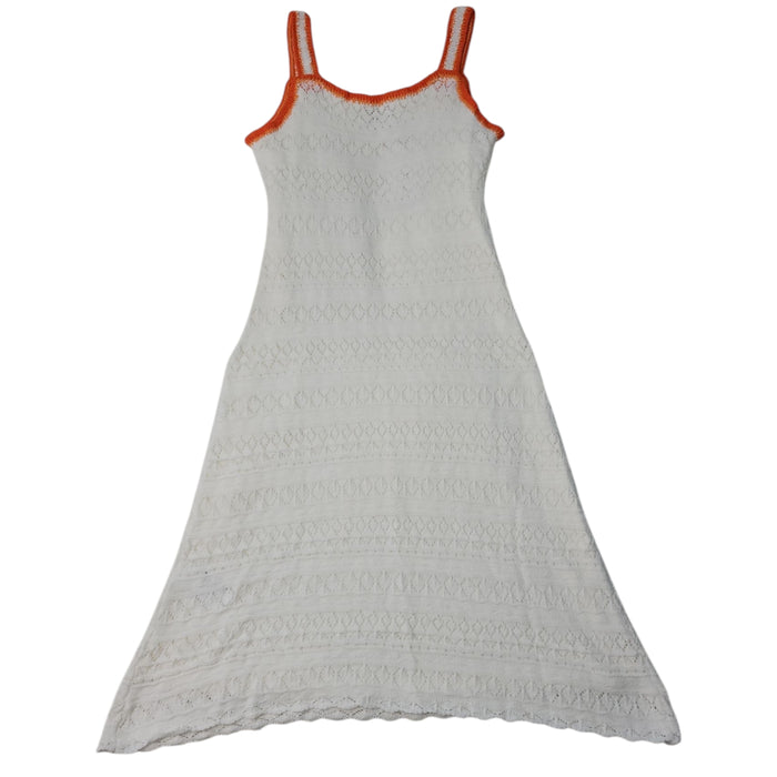 Jessica Simpson Women's Square Neckline Fitted Waist Crochet Midi Dress