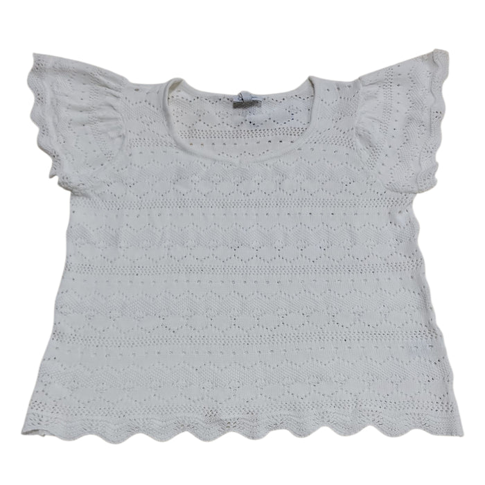 Jessica Simpson Women's Plus Easy Care 100% Cotton Lace Sweater