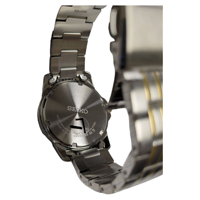 Seiko Men's Essential Stainless Steel Bracelet Watch, Grey Dial/Two Tone Band