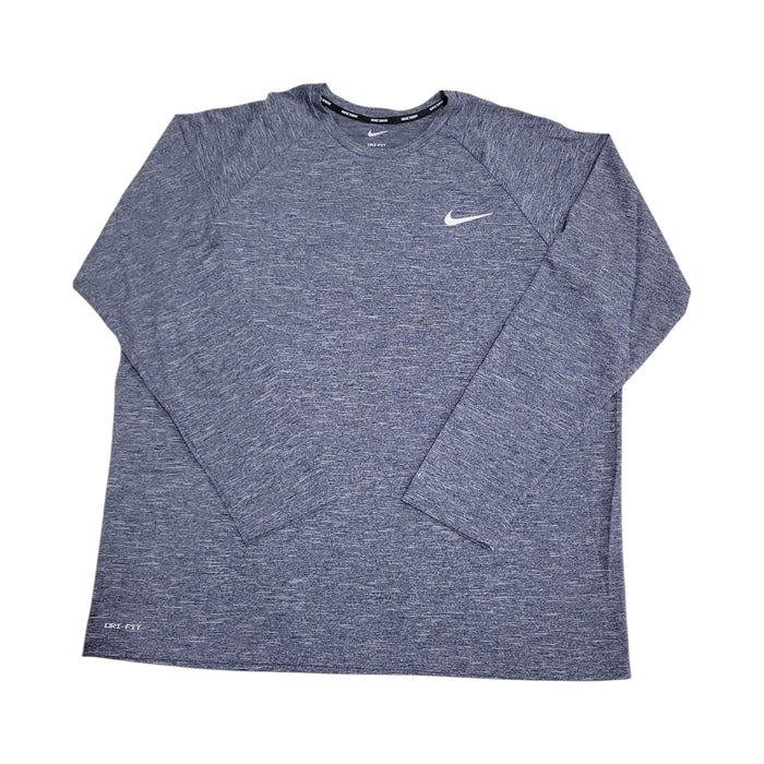 Nike Men's Crewneck UPF 40+ Dri-Fit Long Sleeve Heathered Swim Shirt