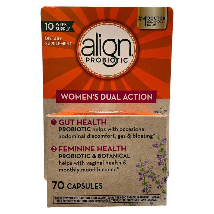 Align Probiotic Women's Dual Action Gut & Feminine Health Capsules, 70 ct