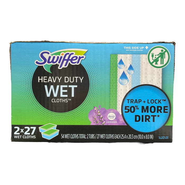 Swiffer Heavy Duty Multi-Surface Wet Cloth Refills, Lavender Scent, 54 ct.