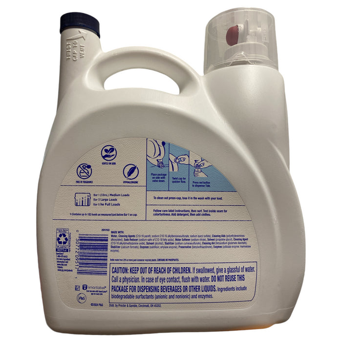 Tide Free & Gentle Liquid Laundry Detergent 170 floz, 152 loads