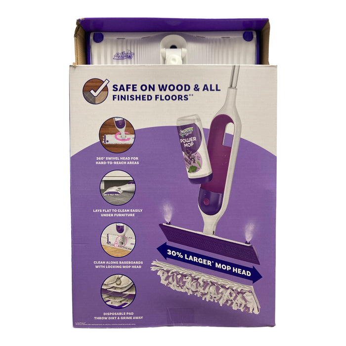 Swiffer PowerMop Multi-Surface Mopping Kit, 10 Pads, 2 Solutions, Lavender