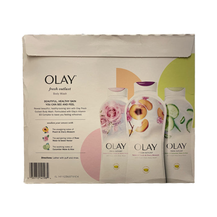 Olay Fresh Outlast Body Wash with Vitamin B3 Complex, 23.6 floz, 3pk